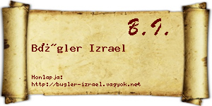 Bügler Izrael névjegykártya